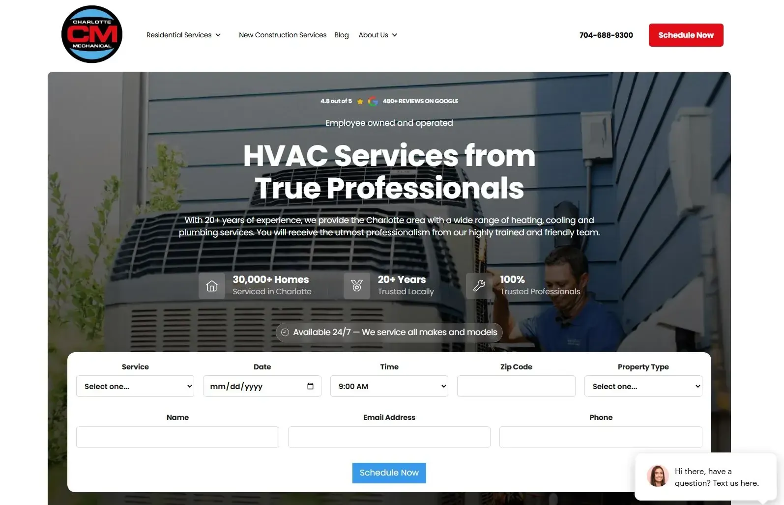 Charlotte Mechanical - Website Redesign
